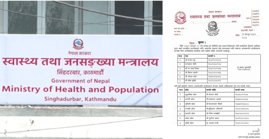 मन्त्रालयले तोक्यो निर्वाचनका सन्दर्भमा स्वास्थ्य सेवा व्यवस्थापनका लागि सम्पर्क कर्मचारीहरु